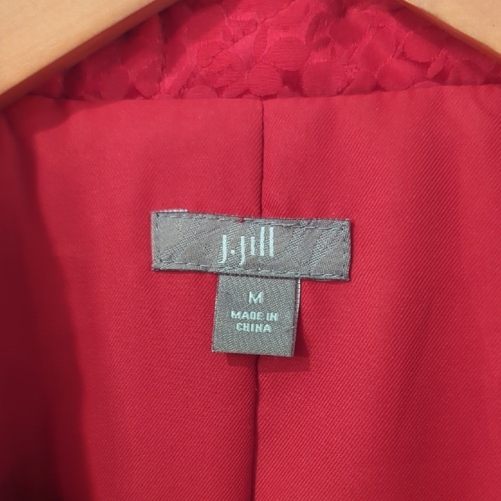 Silk‎ Quilted Jacket Red size Medium Pockets image 3